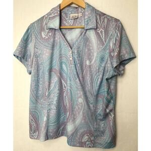 Tail Golf Polo Short Sleeve Lilac Paisley Womens Large